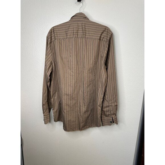 Joseph Abboud Men's Brown Dress Shirt size Large collared button up long sleeve - Picture 6 of 7